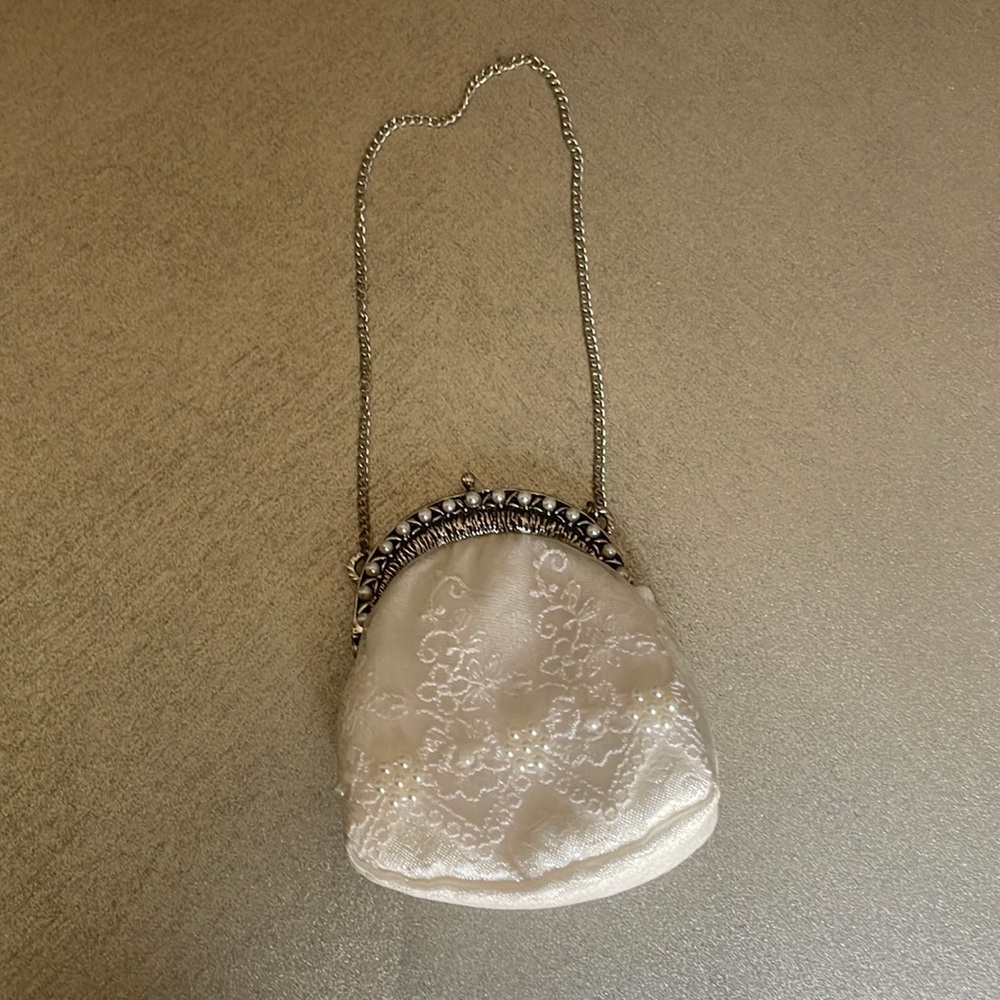 Tiny little white vintage purse